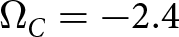 dollar sign upper Omega upper C equals minus 2.4 dollar sign