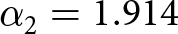 dollar sign alpha 2 equals 1.914 dollar sign