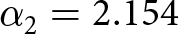 dollar sign alpha 2 equals 2.154 dollar sign