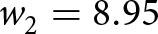 dollar sign w 2 equals 8.95 dollar sign