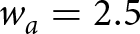 dollar sign wa equals 2.5 dollar sign