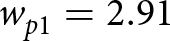 dollar sign wp 1 equals 2.91 dollar sign