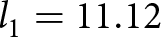 dollar sign l 1 equals 11.12 dollar sign