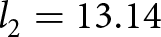 dollar sign l 2 equals 13.14 dollar sign