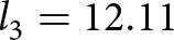 dollar sign l 3 equals 12.11 dollar sign