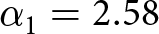 dollar sign alpha 1 equals 2.58 dollar sign