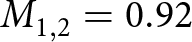 dollar sign upper M 1 comma 2 equals 0.92 dollar sign