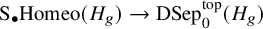 upper S Subscript bullet Baseline backslash exclamation mark backslash operatorname upper H o m e o left parenthesis upper H Subscript g Baseline right parenthesis right arrow backslash text upper D upper S e p Subscript 0 Superscript t o p Baseline left parenthesis upper H Subscript g Baseline right parenthesis
