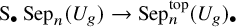 upper S Subscript bullet Baseline backslash operatorname upper S e p Subscript n Baseline left parenthesis upper U Subscript g Baseline right parenthesis right arrow backslash operatorname upper S e p Subscript n Superscript t o p Baseline left parenthesis upper U Subscript g Baseline right parenthesis Subscript bullet