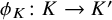 phi Subscript upper K Baseline colon upper K right arrow upper K prime