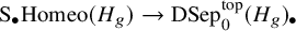 upper S Subscript bullet Baseline backslash exclamation mark backslash operatorname upper H o m e o left parenthesis upper H Subscript g Baseline right parenthesis right arrow backslash text upper D upper S e p Subscript 0 Superscript t o p Baseline left parenthesis upper H Subscript g Baseline right parenthesis Subscript bullet Baseline