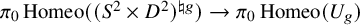 pi 0 backslash operatorname upper H o m e o left parenthesis left parenthesis upper S squared times upper D squared right parenthesis Superscript ♮ g Baseline right parenthesis right arrow pi 0 backslash operatorname upper H o m e o left parenthesis upper U Subscript g Baseline right parenthesis