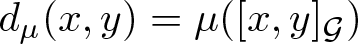 dollar sign d mu left parenthesis x comma y right parenthesis equals mu left parenthesis left bracket x comma y right bracket script upper G right parenthesis dollar sign