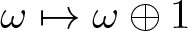 dollar sign omega right arrow from bar omega circled plus 1 dollar sign