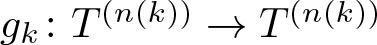 dollar sign gk colon upper T left parenthesis n left parenthesis k right parenthesis right parenthesis right arrow upper T left parenthesis n left parenthesis k right parenthesis right parenthesis dollar sign