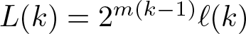 dollar sign upper L left parenthesis k right parenthesis equals 2 m left parenthesis k minus 1 right parenthesis script l left parenthesis k right parenthesis dollar sign