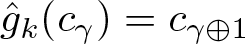 dollar sign g caret k left parenthesis c gamma right parenthesis equals c gamma circled plus 1 dollar sign