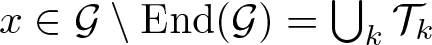 dollar sign x element of script upper G backslash End left parenthesis script upper G right parenthesis equals union k script upper T k dollar sign