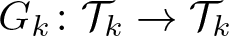 dollar sign Gk colon script upper T k right arrow script upper T k dollar sign