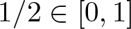 dollar sign 1 slash 2 element of left bracket 0 comma 1 right bracket dollar sign