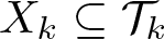 dollar sign Xk subset of or equal to script upper T k dollar sign