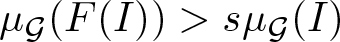 dollar sign mu script upper G left parenthesis upper F left parenthesis upper I right parenthesis right parenthesis greater than s mu script upper G left parenthesis upper I right parenthesis dollar sign