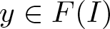 dollar sign y element of upper F left parenthesis upper I right parenthesis dollar sign