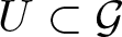 dollar sign upper U subset of script upper G dollar sign