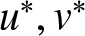 dollar sign u asterisk comma v asterisk dollar sign
