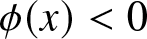 dollar sign phi left parenthesis x right parenthesis less than 0 dollar sign