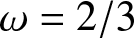 dollar sign omega equals 2 slash 3 dollar sign