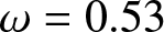 dollar sign omega equals 0.53 dollar sign