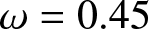 dollar sign omega equals 0.45 dollar sign