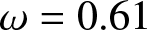 dollar sign omega equals 0.61 dollar sign
