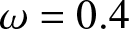 dollar sign omega equals 0.4 dollar sign