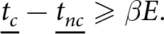dollar sign tc quotation dash minus tnc quotation dash greater than or slanted equals beta upper E period dollar sign