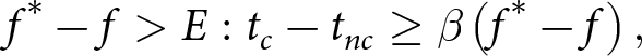 dollar sign f asterisk minus f greater than upper E colon tc minus tnc greater than or equals beta left parenthesis f asterisk minus f right parenthesis comma dollar sign