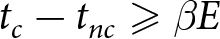 dollar sign tc minus tnc greater than or slanted equals beta upper E dollar sign