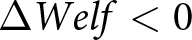 dollar sign upper Delta Welf less than 0 dollar sign