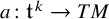 a colon t Superscript k Baseline right arrow upper T upper M