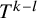 upper T Superscript k minus l