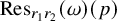 backslash operatorname upper R e s Subscript r 1 r 2 Baseline left parenthesis omega right parenthesis left parenthesis p right parenthesis