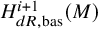 upper H Subscript d upper R comma backslash operatorname b a s Superscript i plus 1 Baseline left parenthesis upper M right parenthesis