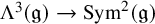 upper Lamda cubed left parenthesis German g right parenthesis right arrow upper S y m squared left parenthesis German g right parenthesis