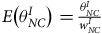 upper E left parenthesis theta Subscript upper N upper C Superscript upper I Baseline right parenthesis equals StartFraction theta Subscript upper N upper C Superscript upper I Baseline Over w Subscript upper N upper C Superscript upper I Baseline EndFraction
