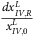 StartFraction d x Subscript upper I upper V comma upper R Superscript upper L Baseline Over x Subscript upper I upper V comma 0 Superscript upper L Baseline EndFraction