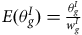 upper E left parenthesis theta Subscript g Superscript upper I Baseline right parenthesis equals StartFraction theta Subscript g Superscript upper I Baseline Over w Subscript g Superscript upper I Baseline EndFraction
