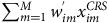 sigma summation Underscript m equals 1 Overscript upper M Endscripts w Subscript i m Superscript prime Baseline x Subscript i m Superscript upper C upper R upper S