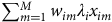 sigma summation Underscript m equals 1 Overscript upper M Endscripts w Subscript i m Baseline lamda Subscript i Baseline x Subscript i m