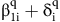 beta Subscript 1 normal i Superscript normal q Baseline plus delta Subscript normal i Superscript normal q